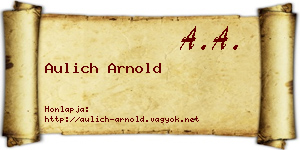 Aulich Arnold névjegykártya