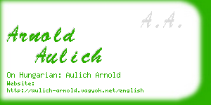 arnold aulich business card